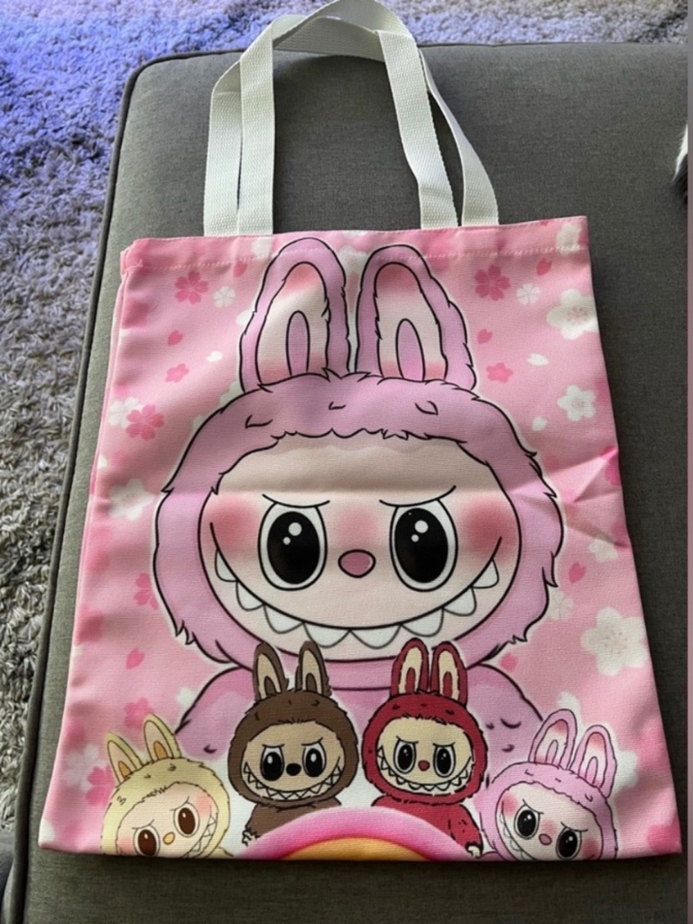 Pink Labubu Canvas Bag